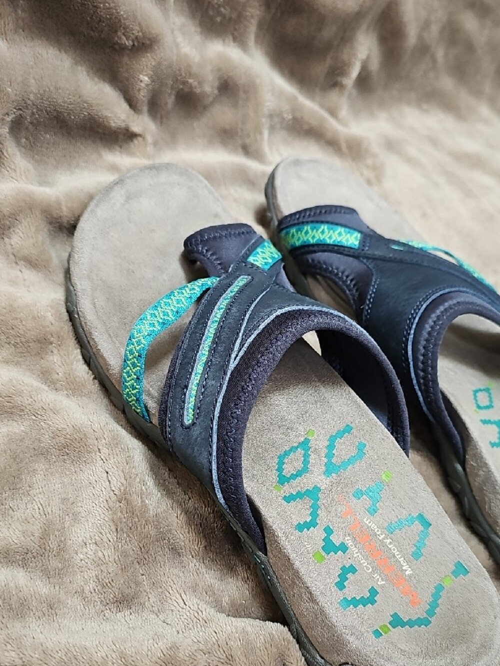 Merrell Terran Post II Navy and Teal Women's Sandal - Picture 6 of 9